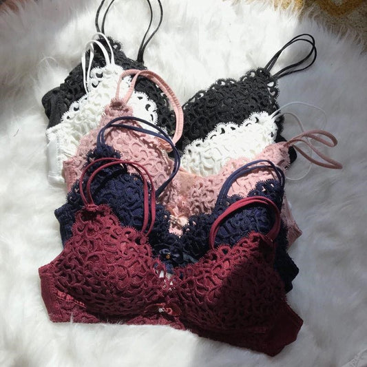 Floral Lace Breathable Fabric Bra and Penty Set