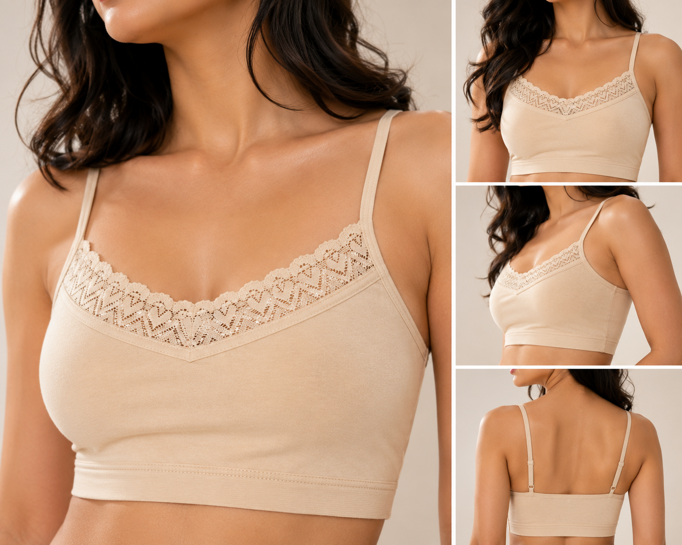 Pearl Soft Cotton Lace Bra for Girls Soft Stretch Daily Wear Bra