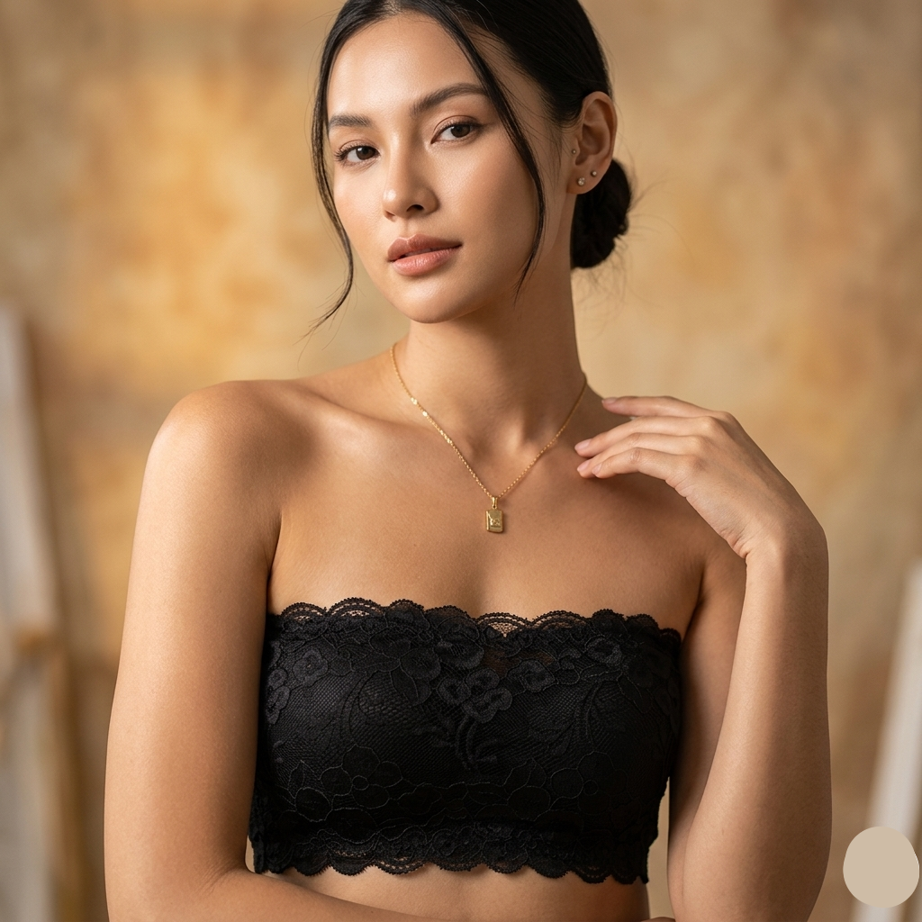 Belle & Breeze Floral Lace Strapless Padded Bra
