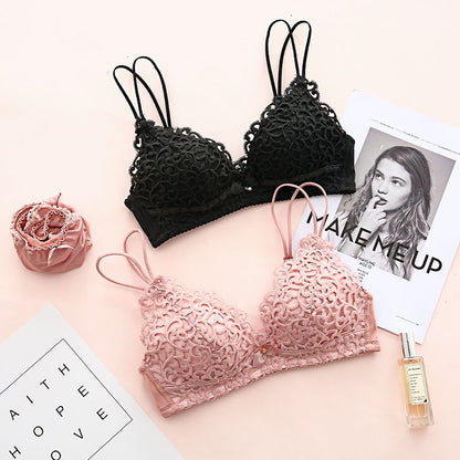 Floral Lace Breathable Fabric Bra and Penty Set