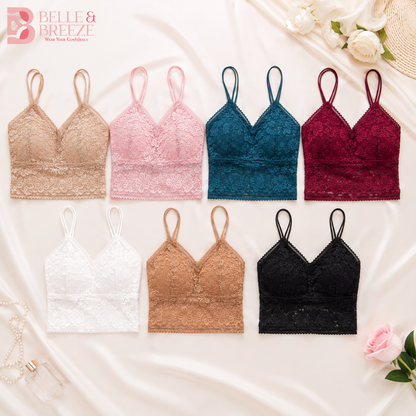 Belle & Breeze Floral Lace Camisole Bralette – Soft, Stylish & Everyday Comfortable 🌸