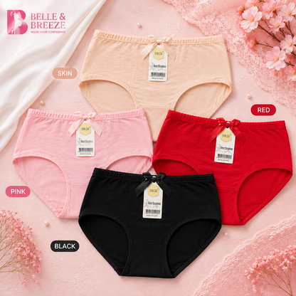 Belle & Breeze Women's Premium Soft Cotton Panties Comfortable Everyday Underwear