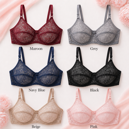 Pack of 6 - Belle & Breeze Essential Comfort – Summer Net Bra