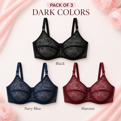 Pack of 6 - Belle & Breeze Essential Comfort – Summer Net Bra
