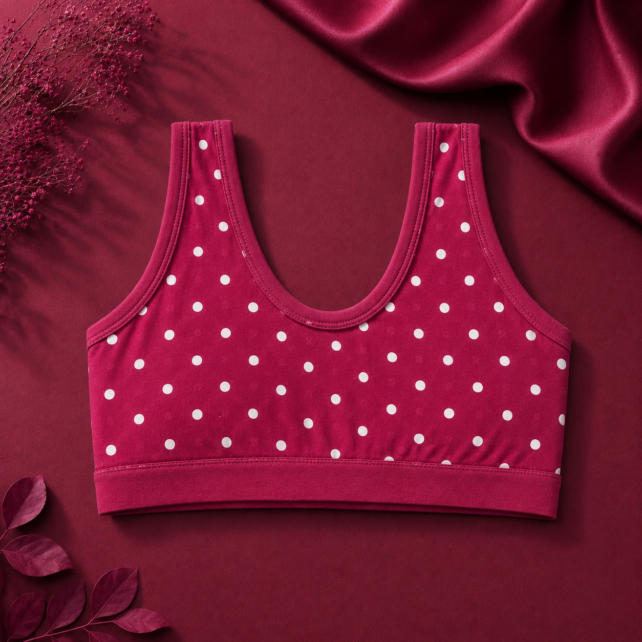 Belle & Breeze Pack Of 3 Non-Padded Polka Dot Cotton Bra