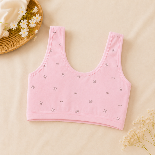 Belle & Breeze Pack of 3 Women's Soft Cotton Bow Print Bra | Non-Padded