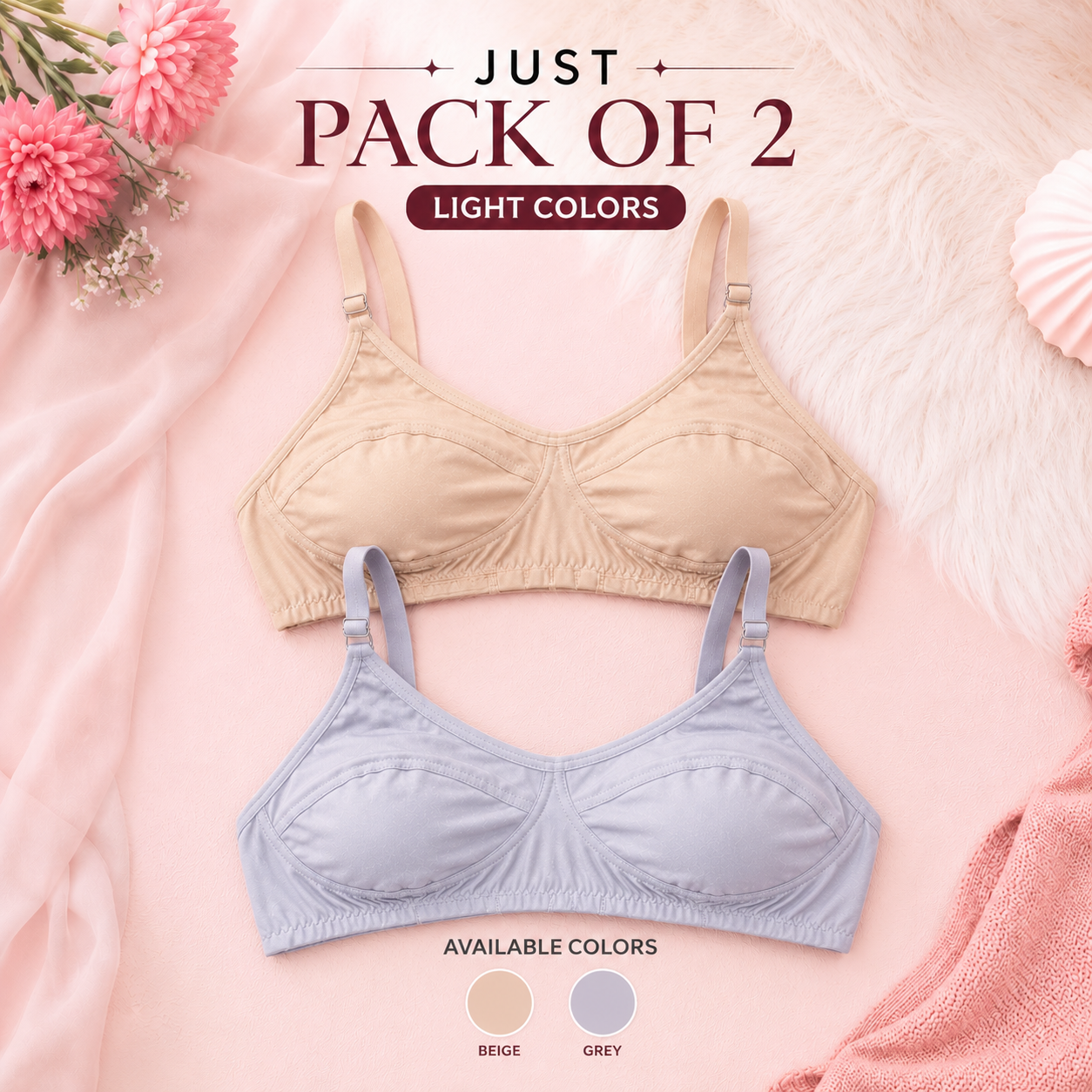 Everyday Comfort Wireless Soft Cotton Non Padded Bra