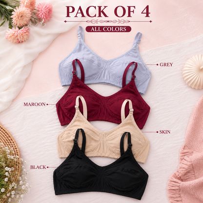 Everyday Comfort Wireless Soft Cotton Non Padded Bra