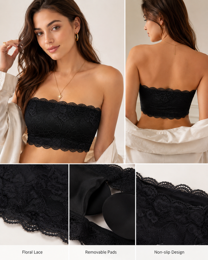 Belle & Breeze Floral Lace Strapless Padded Bra