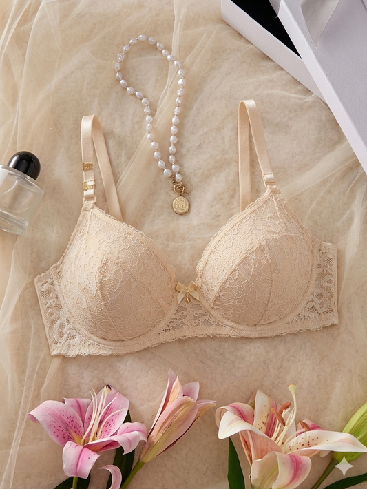 Belle & Breeze Net Lace Bra Non Padded with Soft Under Fabric Support
