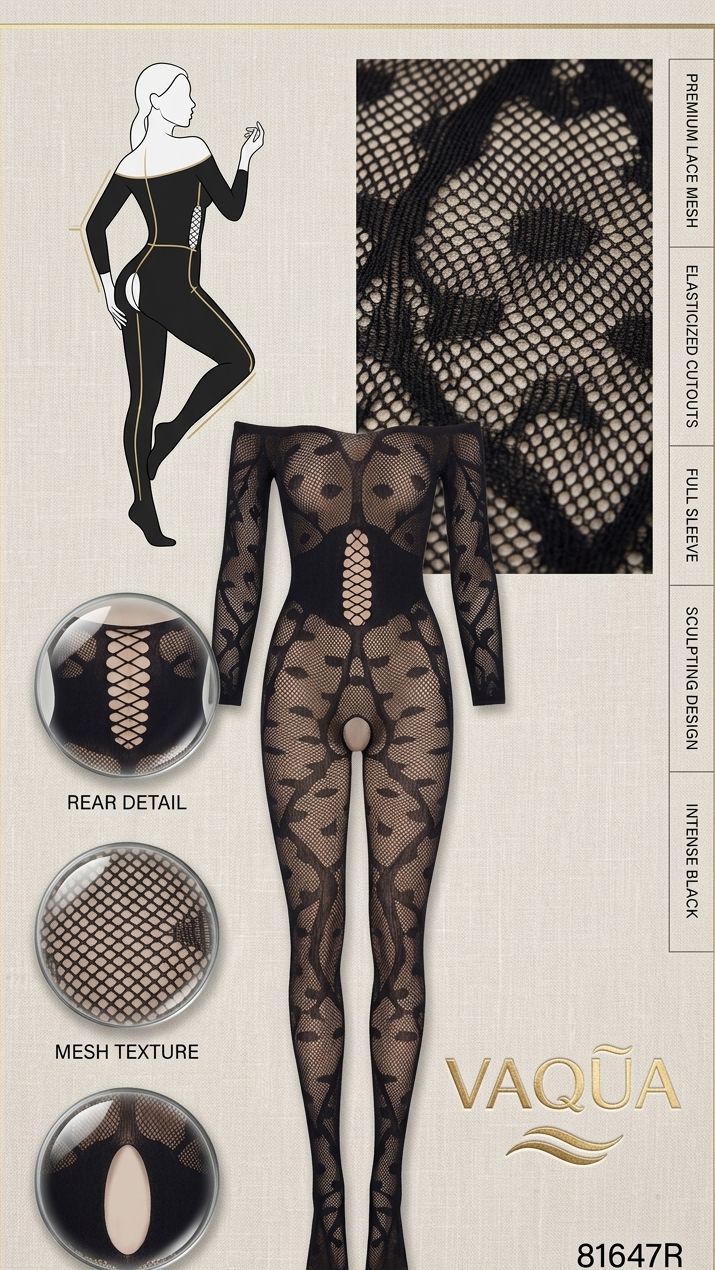 Belle & Breezer Midnight Bloom Fishnet  Stocking