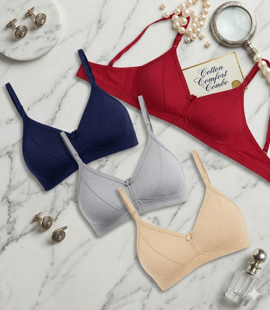 Soft Cotton Bra for Women – Everyday Comfort Wireless Bra Non Padded