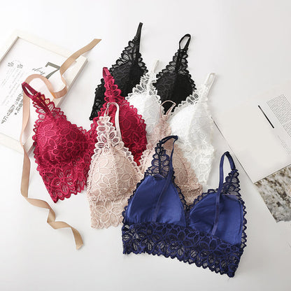 Velora Net Lace Bralette Soft Comfort Light Removable Pads