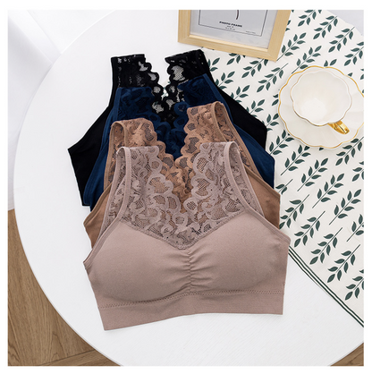 Floral Lace Comfort Bralette Wireless Support Soft Touch Lightweight Feel