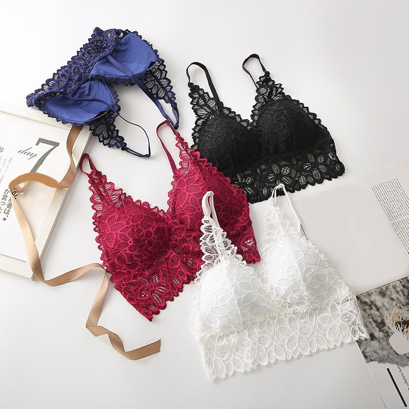 Velora Net Lace Bralette Soft Comfort Light Removable Pads