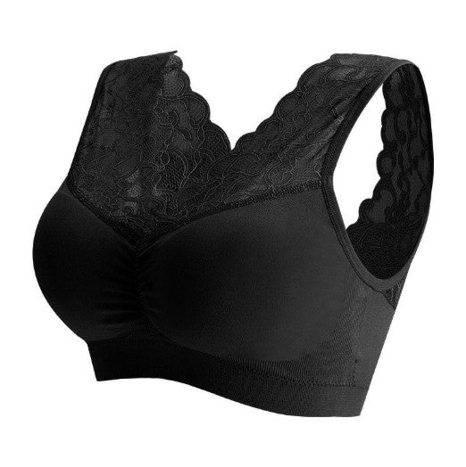 Floral Lace Comfort Bralette Wireless Support Soft Touch Lightweight Feel