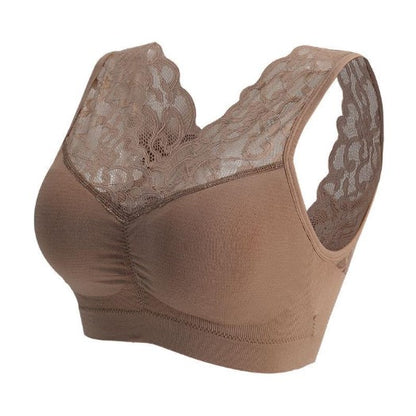 Floral Lace Comfort Bralette Wireless Support Soft Touch Lightweight Feel