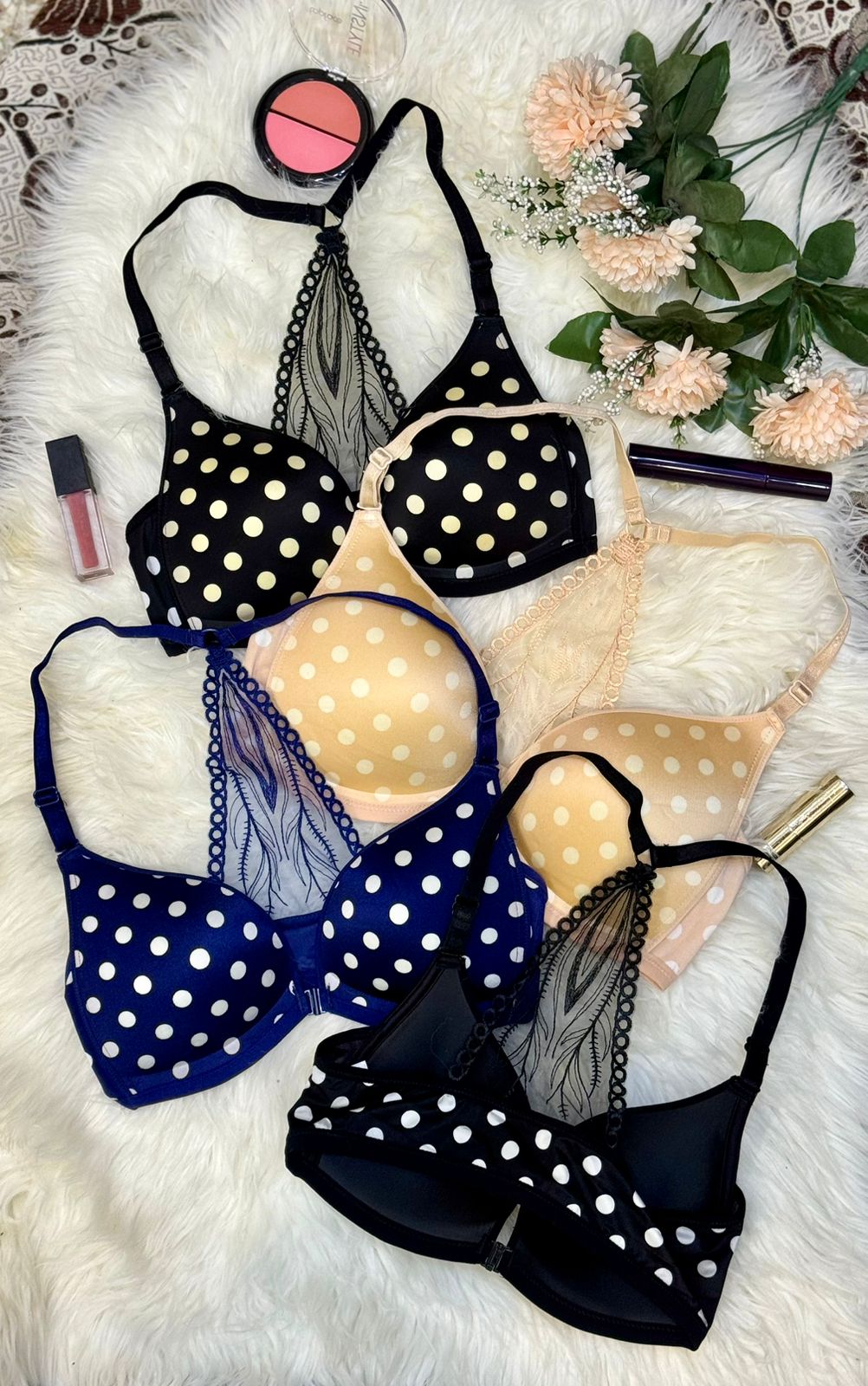 Belle & Breeze  Comfort Bra –Polka Dot Lace Edition for Everyday Wear
