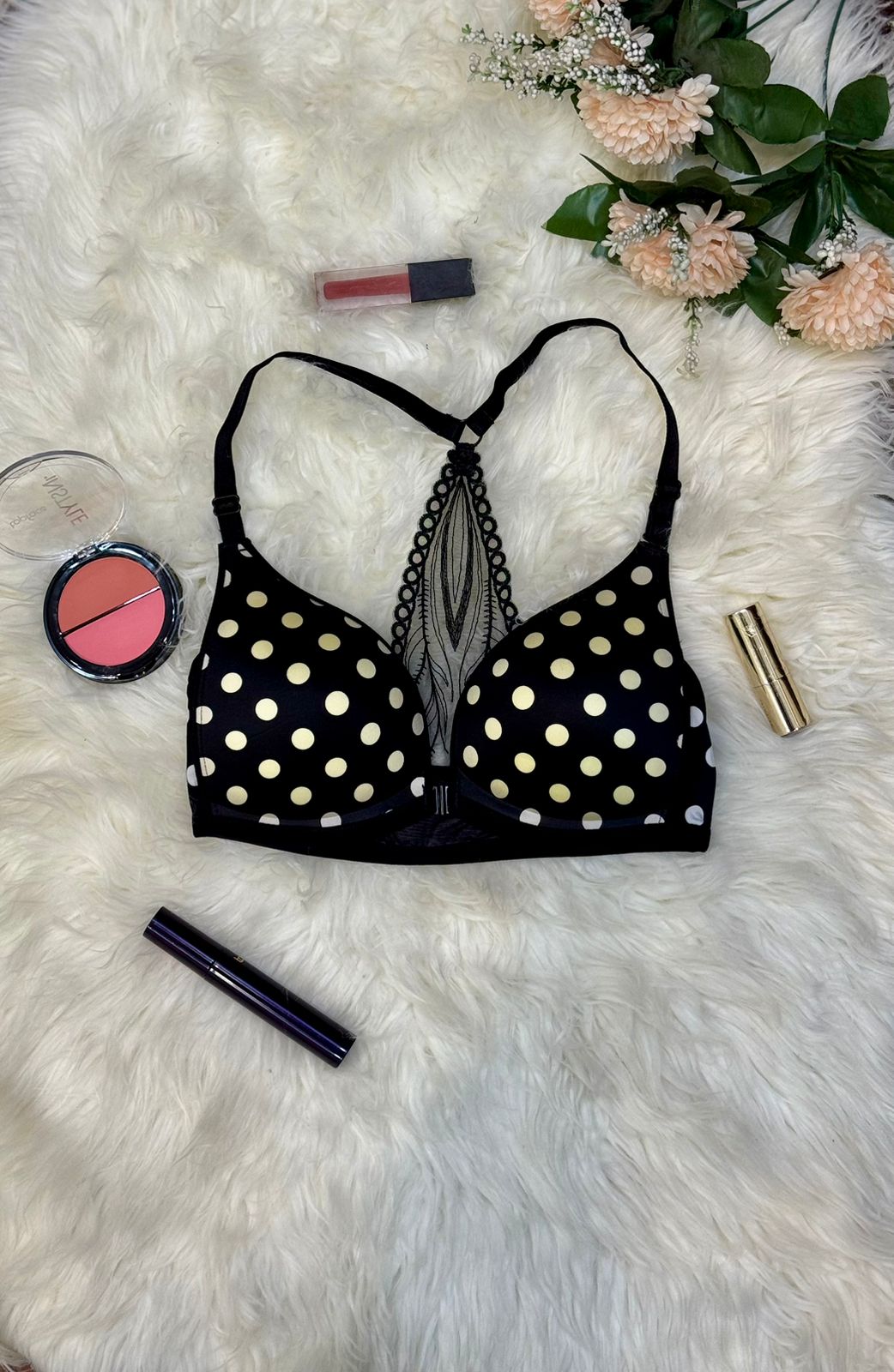 Belle & Breeze  Comfort Bra –Polka Dot Lace Edition for Everyday Wear
